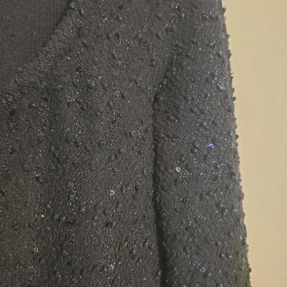 Max Jeans | Women's Black Sequin Full Zipper Shacket (Size Medium) - Picture 9 of 11